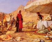 A Frank Encampment In The Desert Of Mount Sinai - 约翰·费德里克·里维斯
